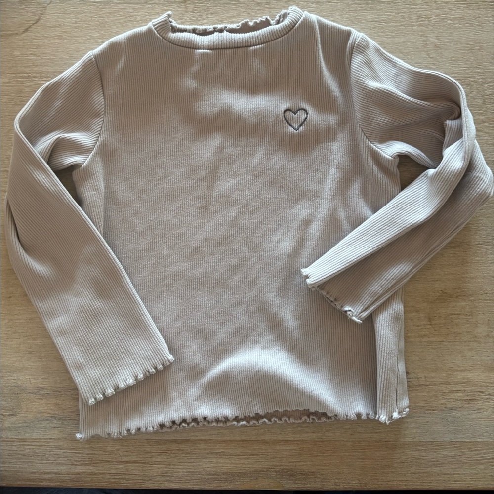 Zara | Ribbed long sleeve tee in grey | sz 18m